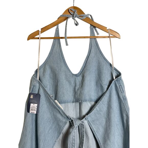 Universal Thread Women’s Halter Denim Tank Top Light Wash Chambray NWT Size XL - Picture 5 of 7